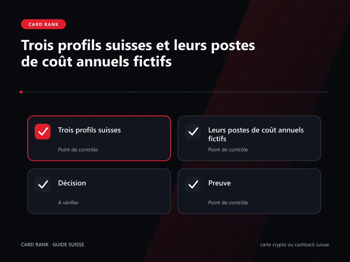 Tableau : trois profils suisses et leurs postes de coût annuels fictifs
