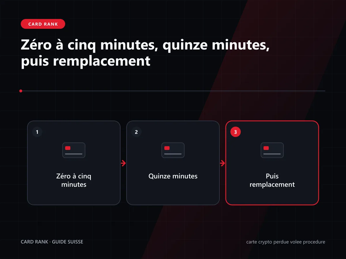Chronologie : zéro à cinq minutes puis remplacement