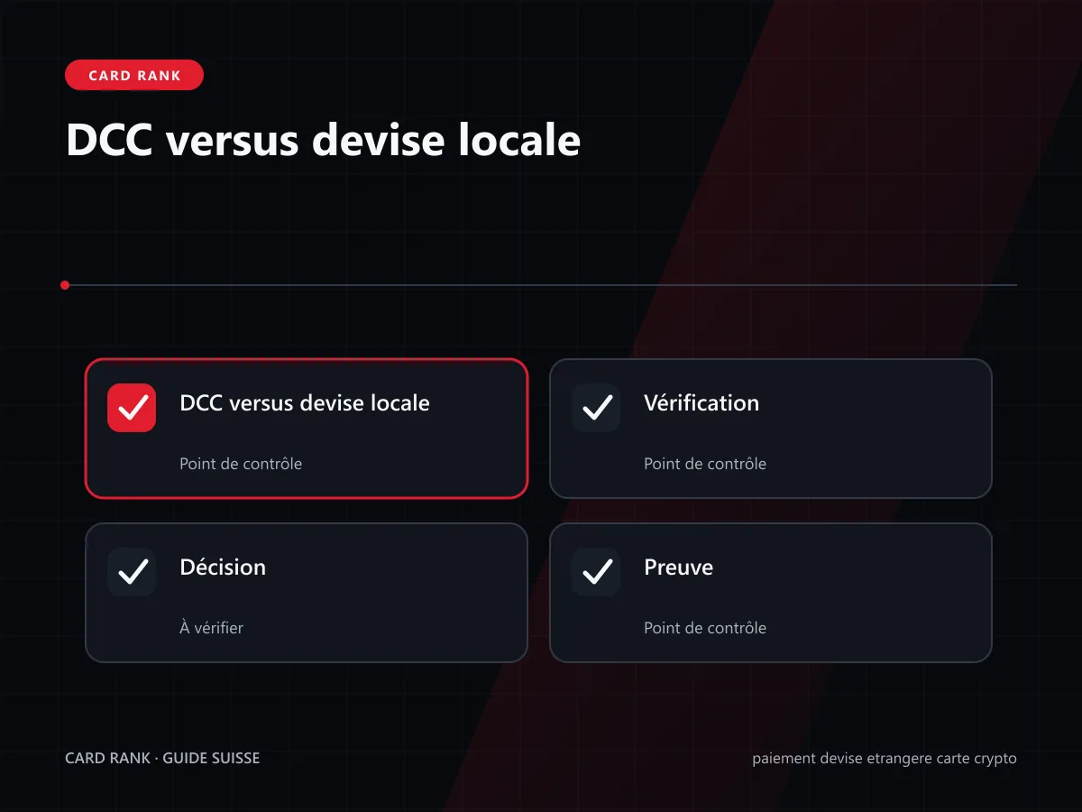 Comparaison : DCC en CHF face à la devise locale