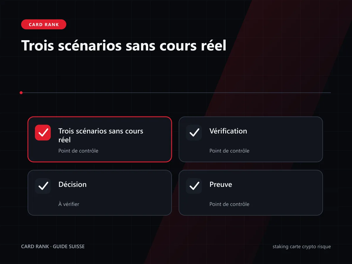 Graphique : trois scénarios fictifs de valeur d’un token immobilisé